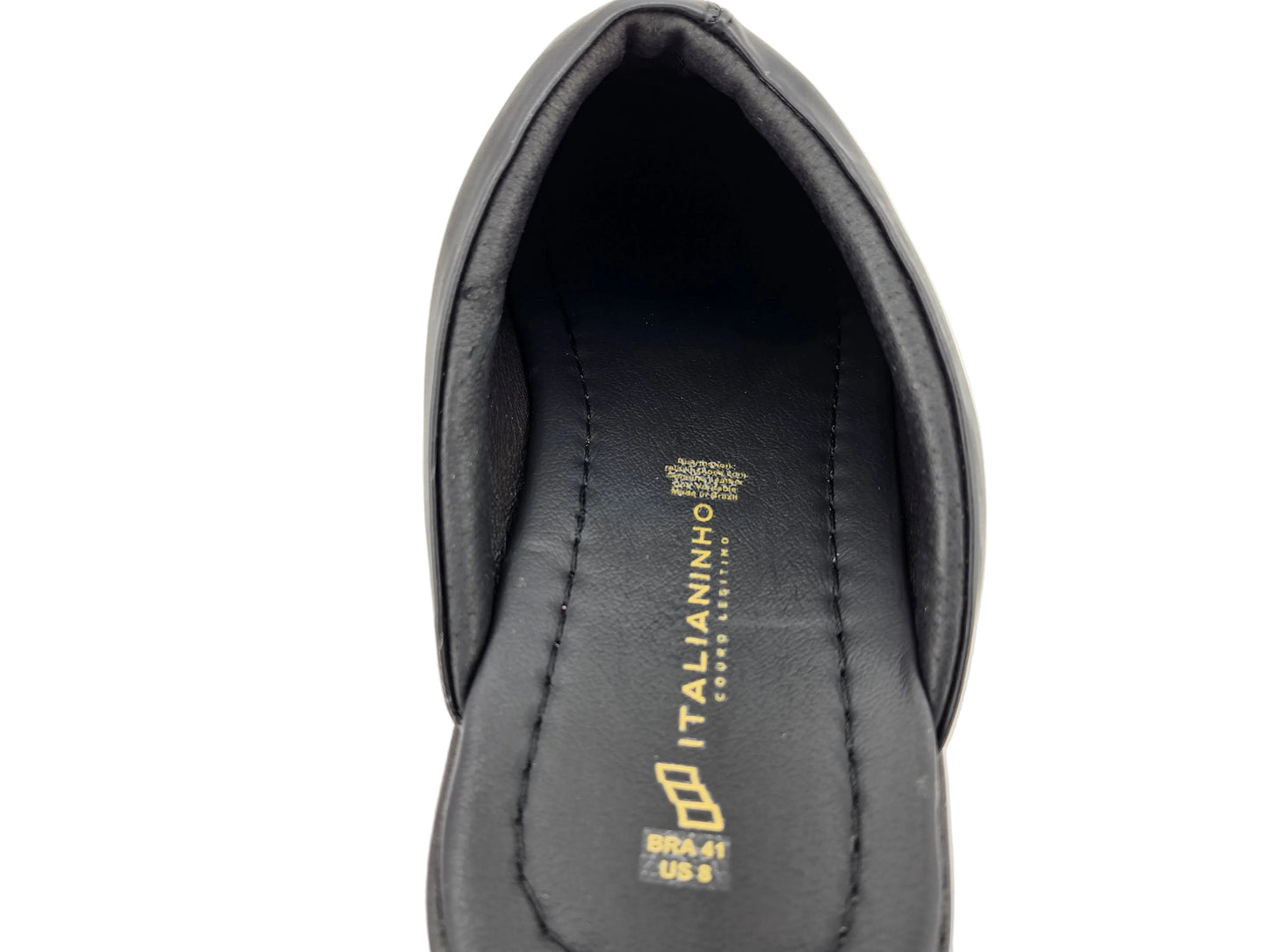 1 - Premium Genuine Leather Mens Slippers - Black - Made in Brazil - Italianinho