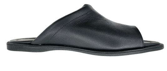 3) Premium Genuine Leather Mens open toes Slippers - Black - Made in Brazil - Italianinho