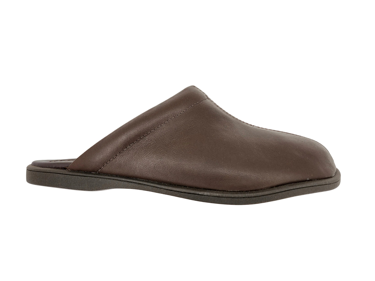 2 - Premium Genuine Leather Mens Slippers - Coffee - Made in Brazil - Italianinho