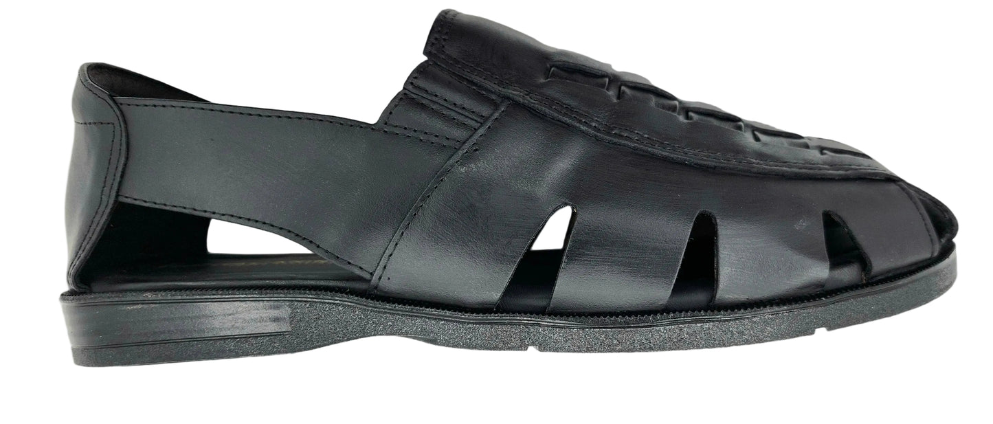7 - Premium Genuine Leather Mens Sandals - Black - Made in Brazil - Italianinho