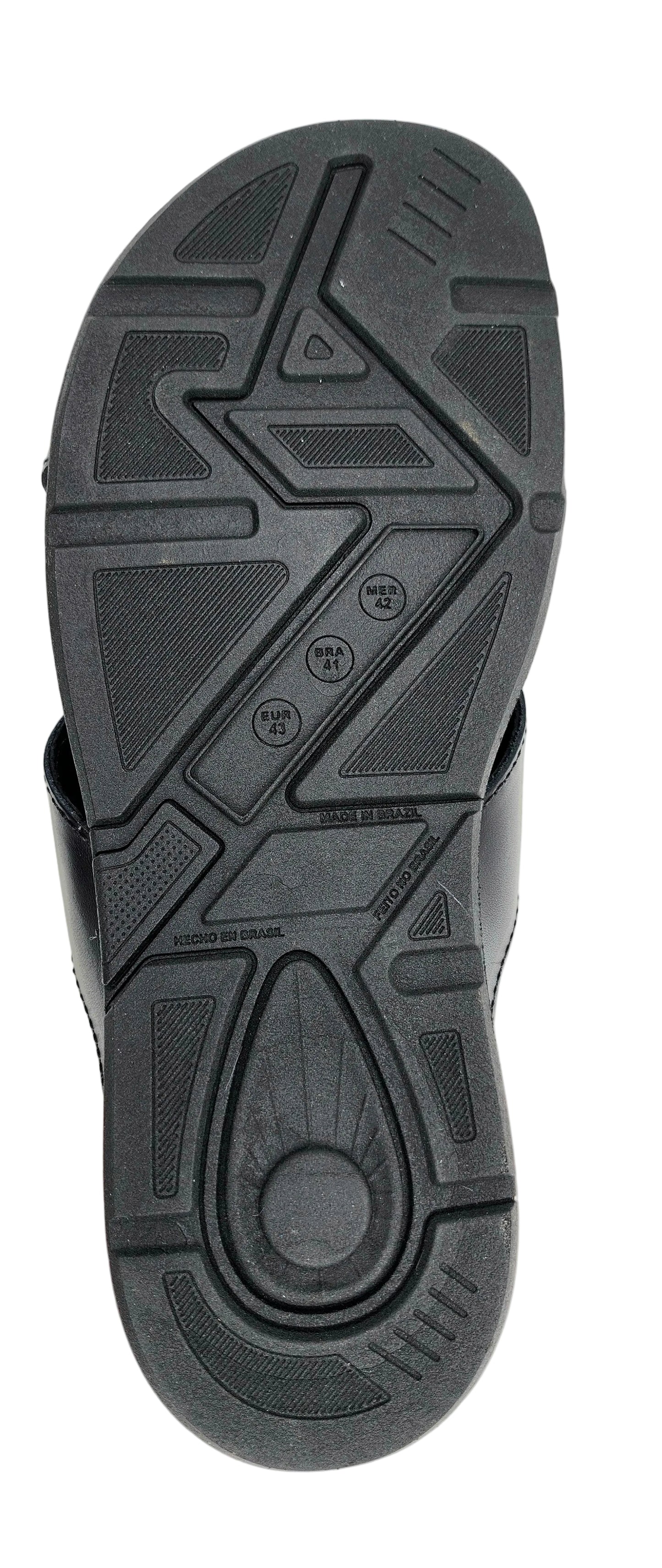 6 - Premium Genuine Leather Mens Crossed Strap Open Toe Slides - Black - Made in Brazil - Italianinho